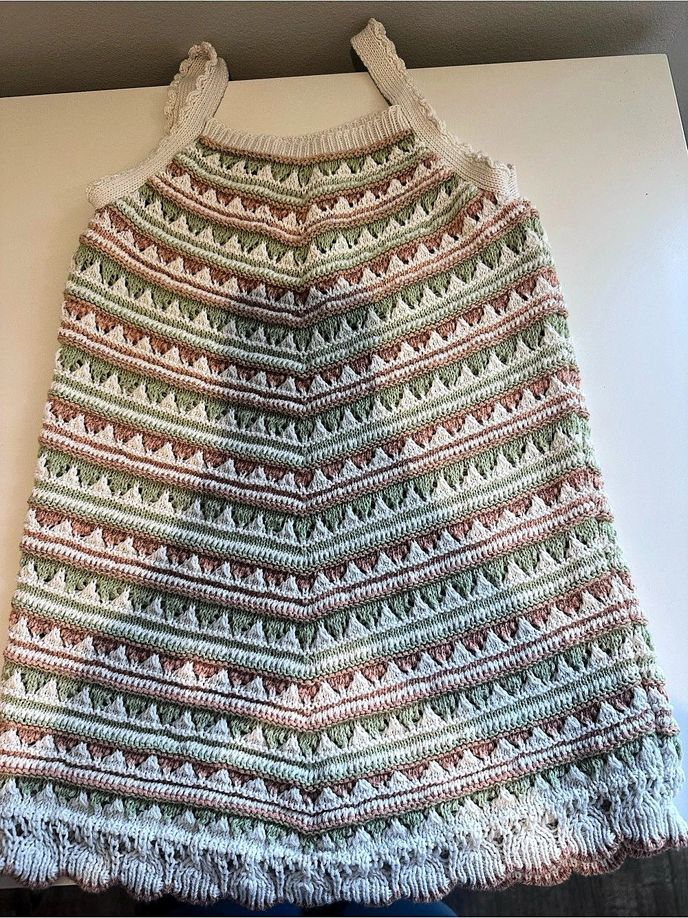 ZARA Little Girls Geometric Crochet Dress Like New
